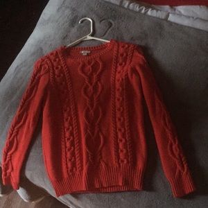 Gap red cable knit sweater